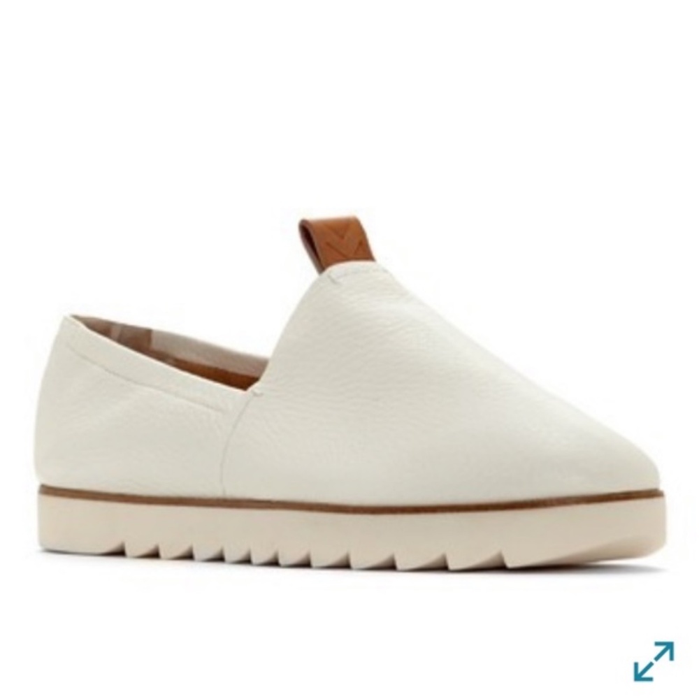 MERCEDES CASTILLO Pre Owned Clelia Lug Sole Leather White Flats 8.5